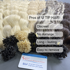Extensiones de cabello humano Listo para enviar, la mejor calidad, lujo, punta en U, muchos colores - Product Image 1