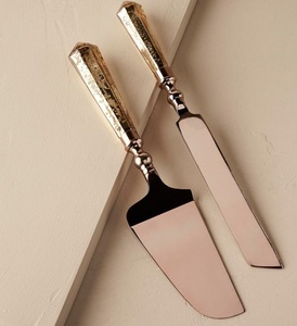 Custom engraved metal <b>cake</b> server and knife set with premium craftsmanship for personalized wedding and anniversary <b>gifts</b> - Product Image 4