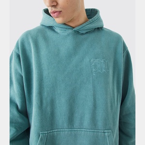 Sweat-shirts à capuche surdimensionnés pour hommes, personnalisés, en polaire d'hiver, de qualité supérieure, avec impression en relief, style streetwear - Product Image 2