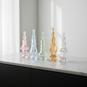 Flacon de parfum en verre soufflé à la main LW78, collection Crystal-Lux – Flacon de parfum de collection texturé haute transparence pour Oud et Attar - Product Image 3