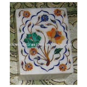 Boîte en marbre blanc indien pour la décoration et les cadeaux - Product Image 1