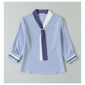 Camicette di lusso Casual estive da donna in Chiffon <span class=keywords><strong>con</strong></span> maniche lunghe Raglan <span class=keywords><strong>fiocco</strong></span> decorazione in tessuto eco-friendly - Product Image 5