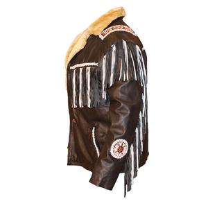 Chaqueta de invierno de piel de oveja y piel de vaca de algodón genuino 100% para motociclistas con cuello levantado de cuero puro con servicio OEM - Product Image 3