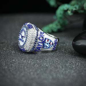 3D Printed Blue Enamel 925 Sterling Silver Custom Moissanite Diamond <b>Name</b> and Logo Ring for Men Women by Phoenix Enterprise - Product Image 4