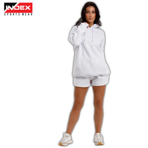 Survêtement personnalisé pour femmes Ensemble 2 pièces Sweat à capuche et short Ensemble streetwear graphique assorti Ensemble sweat à capuche zippé - Product Image 2