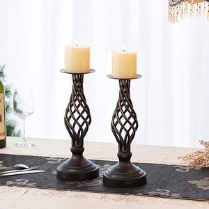 Bougeoirs piliers de style européen bougeoirs anciens de ferme décoration de Noël de vacances bougeoirs vintage - Product Image 5