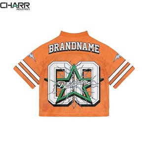 Custom Made Luxury Streetwear Oversized V Neck Soccer <b>Cropped</b> Boxy <b>Cropped</b> T Shirt Mesh Football Jersey for <b>Men</b> - Product Image 6