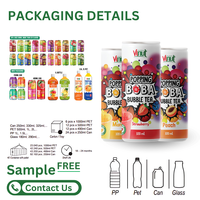 100% Jus de fruits 320ml Boisson au thé à bulles Boba Popping-Échantillon à faible teneur en sucre et faible en gras-Fabrication Vietnam, marque privée