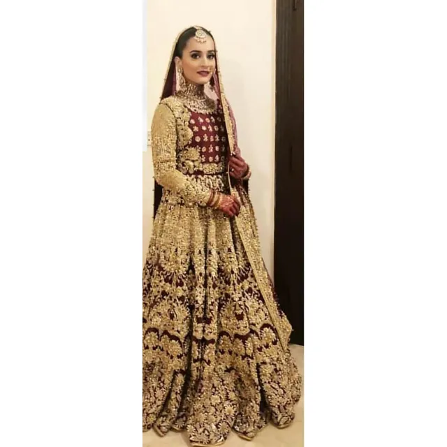 शादी पहनने के साथ फैंसी Trending भारी मखमल कढ़ाई और डायमंड काम ब्राइडल Lehenga चोली दुपट्टे के साथ बिक्री के लिए