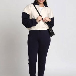 Survêtement oversize délavé à l'acide pour femmes le plus vendu Survêtement graphique de couleur personnalisée respirant pour la saison hivernale - Product Image 4