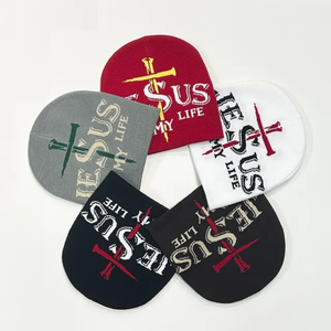 หมวกไหมพรมพิมพ์ลายอะคริลิคผ้าแจ็คการ์ดสำหรับฤดูหนาวพิมพ์ลายซับลิเมชันสำหรับวิ่งขี่จักรยาน - Product Image 3