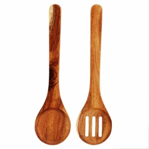Ensemble de serveurs à salade en bois de manguier de haute qualité, écologique et durable, fait à la main, cuillères et fourchettes à salade personnalisées, ustensiles de cuisine, cadeau - Product Image 3