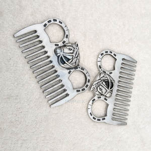 Roma Mane Comb Hoof Pick Aluminio pulido Cobre Diseño de cabeza de caballo Kit de Aseo para ecuestres La mejor calidad al por mayor - Product Image 2