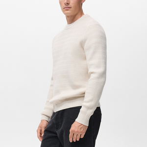 Suéter Personalizado de Cuello Redondo con Letras de Color Sólido y Ajuste Holgado para Hombre, Suéter de Punto de Alta Calidad, Cómodo y Cálido - Product Image 6