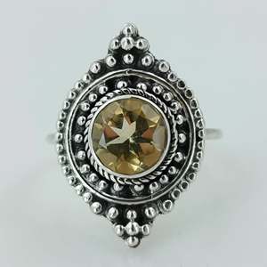 Navya <b>Craft</b> Handmade 925 Sterling Silver <b>Ring</b> Natural Citrine November Birthstone Cut Stone Size 4/14 for Christmas Gift - Product Image 3