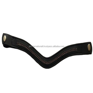 Boucles à pression personnalisées, bande de sourcil de cheval en cuir fait à la main avec cristaux ronds violets de marque, bande de sourcil bling - Product Image 1