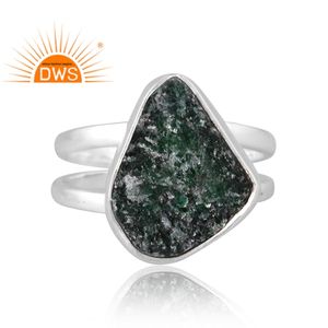 Hot Selling Fine Sterling Silver Natural Rough <b>Green</b> Aventurine Quartz Gemstone Stackable Ring Custom Jewelry Manufacturer - Product Image 2