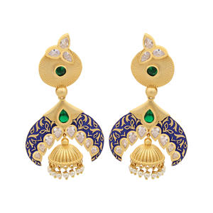 Elegantes Pendientes chapados en mate AD, antiguos pendientes colgantes AD, proveedor de joyería de moda personalizada, exportación de joyería de imitación antigua. - Product Image 2