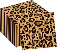 Serviettes en papier carrées à imprimé léopard pour fête d'anniversaire sur le thème du safari, lot de 20, pour la décoration de table de déjeuner