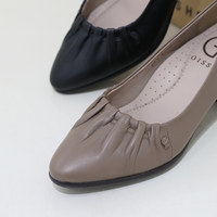 [JSHOE] Chaussures Mary en cuir d'agneau véritable faites à la main en cuir souple pour femmes avec détail froncé et coupe confortable
