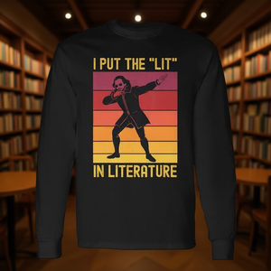 T-shirt à manches longues inspiré de Shakespeare avec citation littéraire pour les promotions - Product Image 3