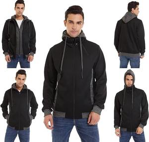 Men's Slim Fit Puffer Jacket Double Zipper Turtleneck <b>Fleece</b> <b>Hoodie</b> with Embroidered Tie Dye Design Pullover Outerwear Winter - Product Image 5