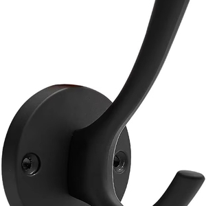 Flared Heavy Duty Aluminium Coat Rack <b>Hooks</b> <b>Wall</b> Mounted Utility <b>Hooks</b> for Clothing Scarf Bag Towel & <b>Key</b> Prong <b>Hook</b> Screws - Product Image 1