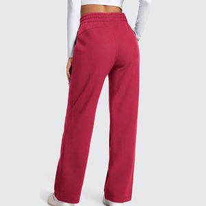 Jogger y pantalones transpirables para mujer OEM para la temporada de invierno Ropa de calle suelta de moda Cierre de cintura elástica Estilo frontal plano - Product Image 3