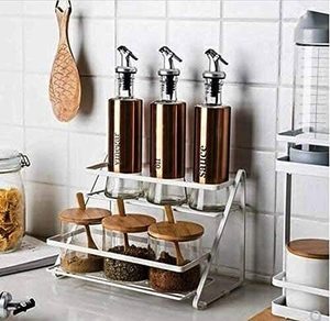 Premium Cabinet Glass Spice Rack for a Sleek <b>Kitchen</b> Modern Glass Spice Rack for Cabinet or <b>Pantry</b> - Product Image 4