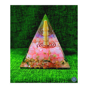 Latest 70-75mm Nubian Rose Quartz Natural Gemstone Chips Energy <b>Generator</b> EMF Protection Love Type Agate Pyramid Home Decoration - Product Image 2