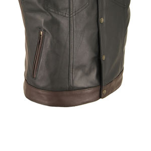 RECORDS Breathable Winter Warm <b>Men</b> <b>Leather</b> <b>Vest</b> Casual Wear Reasonable Price <b>Men</b> <b>Leather</b> <b>Vest</b> in Low Moq Design of 2025 - Product Image 3
