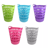 Atacado Preço barato Compact Laundry Basket/Hamper, Plastic Storage Basket/Organizer com alças de elevação fácil