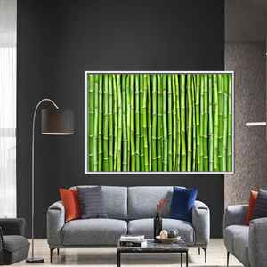 ผ้าใบแขวนผนังลายต้นไผ่พิมพ์ลาย - ศิลปะภาพทิวทัศน์อันงดงาม,1P:กรอบสีขาว - Product Image 1