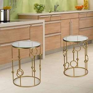 Ensemble de 2 tables en verre de qualité supérieure avec pieds en fer Parfait pour le thé moderne et la table d'appoint pour meubles de décoration intérieure - Product Image 5