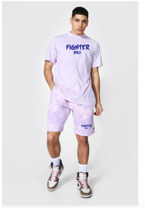 Vêtements de mode 2 pièces ensemble DTG t-shirt impression maille Shorts dessin animé graphique Shorts pour hommes 100% coton t-shirt - Product Image 3