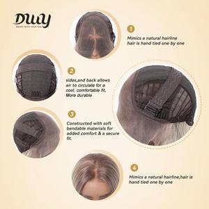 Joyce- DWY 136 Perruque Synthétique Sans Colle Longue Lisse Dorée Dégradée Lace Front à Raie Libre Dentelle Transparente Uniquement pour les États-Unis - Product Image 6