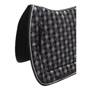 Tapis de selle de cheval anglais noir de qualité supérieure de concepteur doux et confortable polyester/coton tissu de forage polycoton équitation - Product Image 3
