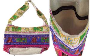BohoMain, bolso de mano para mujer, Vintage, bohemio, étnico, trabajo artesanal, bordado a mano, diseño de elefante, cremallera, monedero de algodón a la moda, Johla - Product Image 2
