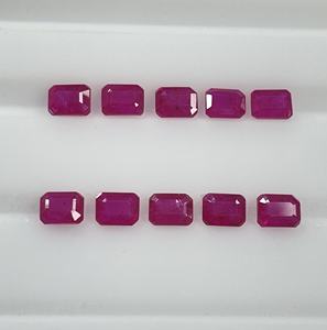 Rubí de Mozambique Natural de Alta Calidad, Calibrado, Corte Octogonal de 3x4 mm, Color Rosa Rojizo, Gema Suelta para Hacer Pulseras - Product Image 1