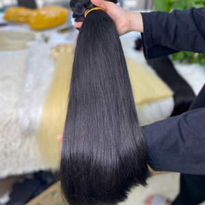 Cheveux naturels lisses de haute qualité, cheveux vietnamiens ondulés, cheveux vierges Remy naturels 1B, tissage professionnel de grande longueur, machine - Product Image 4