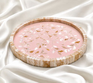Elegant Pink Resin and Mother of Pearl Tray with Acrylic <b>Box</b> Jars – Luxury Decorative Organizer for Kitchen & <b>Coffee</b> <b>Table</b> - Product Image 5