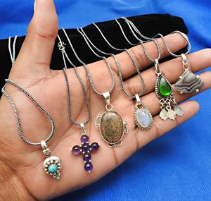 เครื่องประดับแฮนด์เมดโบราณเงินสเตอร์ลิงทำด้วยมือจี้พลอยโอนิกซ์ลายธรรมชาติจี้รูปร่างที่ไม่เหมือนใครส่งตรงจากโรงงาน - Product Image 5