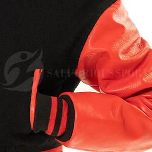 Style bombardier vestes légères 100% laine matériel cuir manches culture femmes Letterman vestes de baseball avec marque privée - Product Image 5