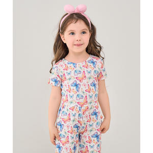 ชุดเสื้อผ้าแขนสั้นเด็กผู้หญิงก่อนวัยเรียน ทำจากใยไผ่ ระบายอากาศได้ดี - Product Image 4