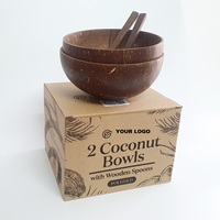 Bol en Coque de Noix de Coco Écologique Directement de l'Usine, Sans Produits Chimiques, Réutilisable, Vaisselle Sûre pour les Aliments, Origine Vietnam