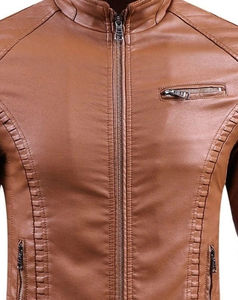 <b>Men</b> Fitted Leather <b>Men's</b> Leather <b>Jacket</b> Brown <b>Jacket</b> Top Quality Sheep Skin Fashion Leather <b>Men's</b> <b>Jackets</b> - Product Image 2