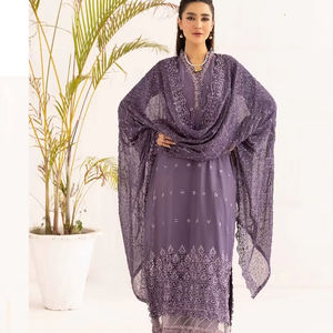 Alta calidad pakistaní Shalwar Kameez señoras bordado algodón/trajes de césped calidad de exportación de verano - Product Image 1