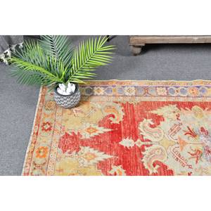 Alfombra turca Vintage roja y Beige de 3,3x6,5 pies, alfombra clásica de área grande de lana, Alfombra de látex de retazos, alfombra rectangular abstracta para habitación de pasillo - Product Image 2