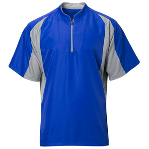 Veste de frappeur de baseball à fermeture éclair 1/4 décontractée pour hommes personnalisée tissée solide fermeture éclair manches courtes col montant pour adultes automne avec - Product Image 1