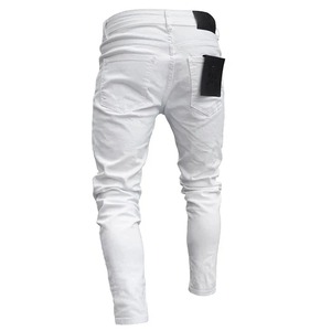 Haute qualité élégant 100% coton hommes jean 2025 nouveau pantalon crayon en détresse personnalisé lavé respirant Denim pantalon - Product Image 4